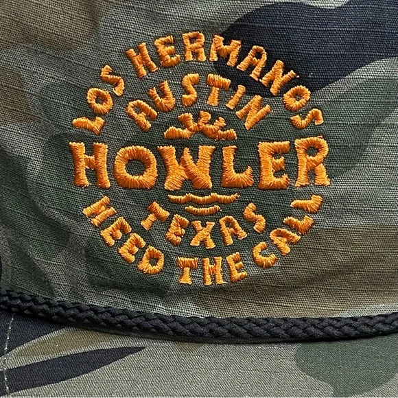 SOLD-Howler Brothers Los Hermanos “ The Brothers” Austin Texas Snapback Camo Hat - Picture 3 of 12